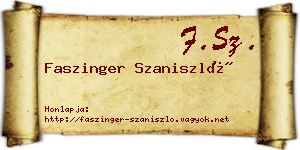 Faszinger Szaniszló névjegykártya